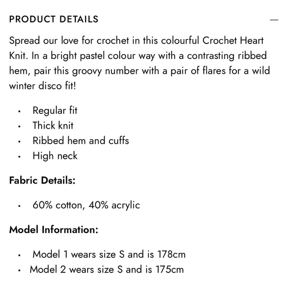 Crochet heart knit sweater!! 💘💘💘 - Picture 10 of 10